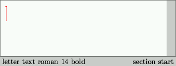 Starting a section (step 2)