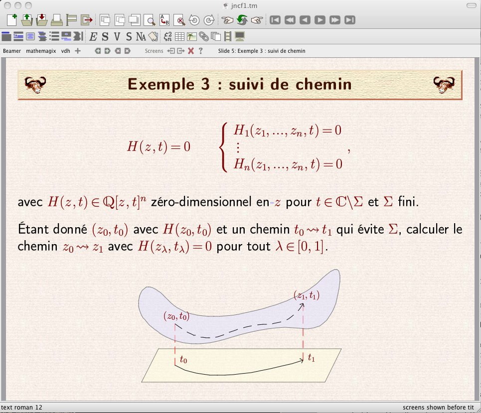 use texmacs for presentaton